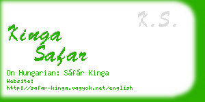 kinga safar business card