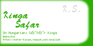 kinga safar business card